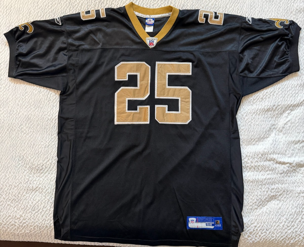 Reebok On Field Reggie Bush #25 New Orleans Saints NFL Jersey Sz 56 Black1