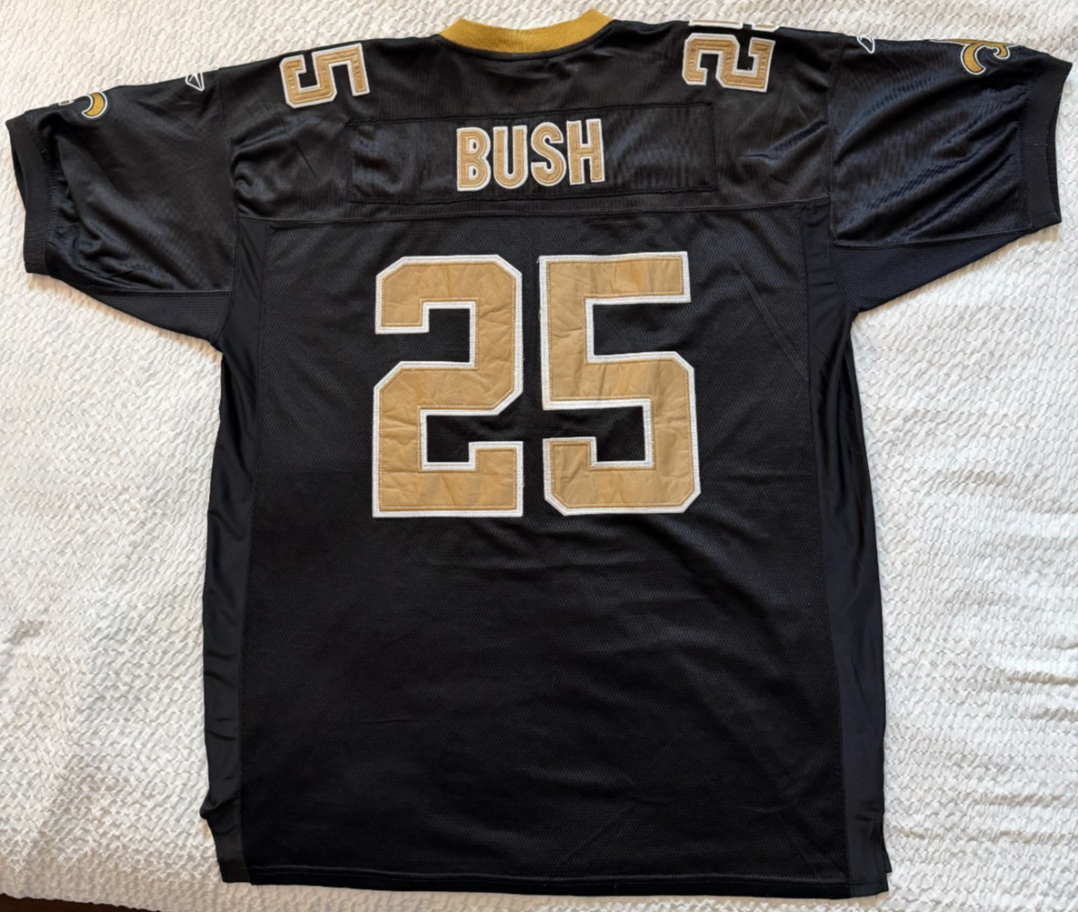 Reebok On Field Reggie Bush #25 New Orleans Saints NFL Jersey Sz 56 Black0