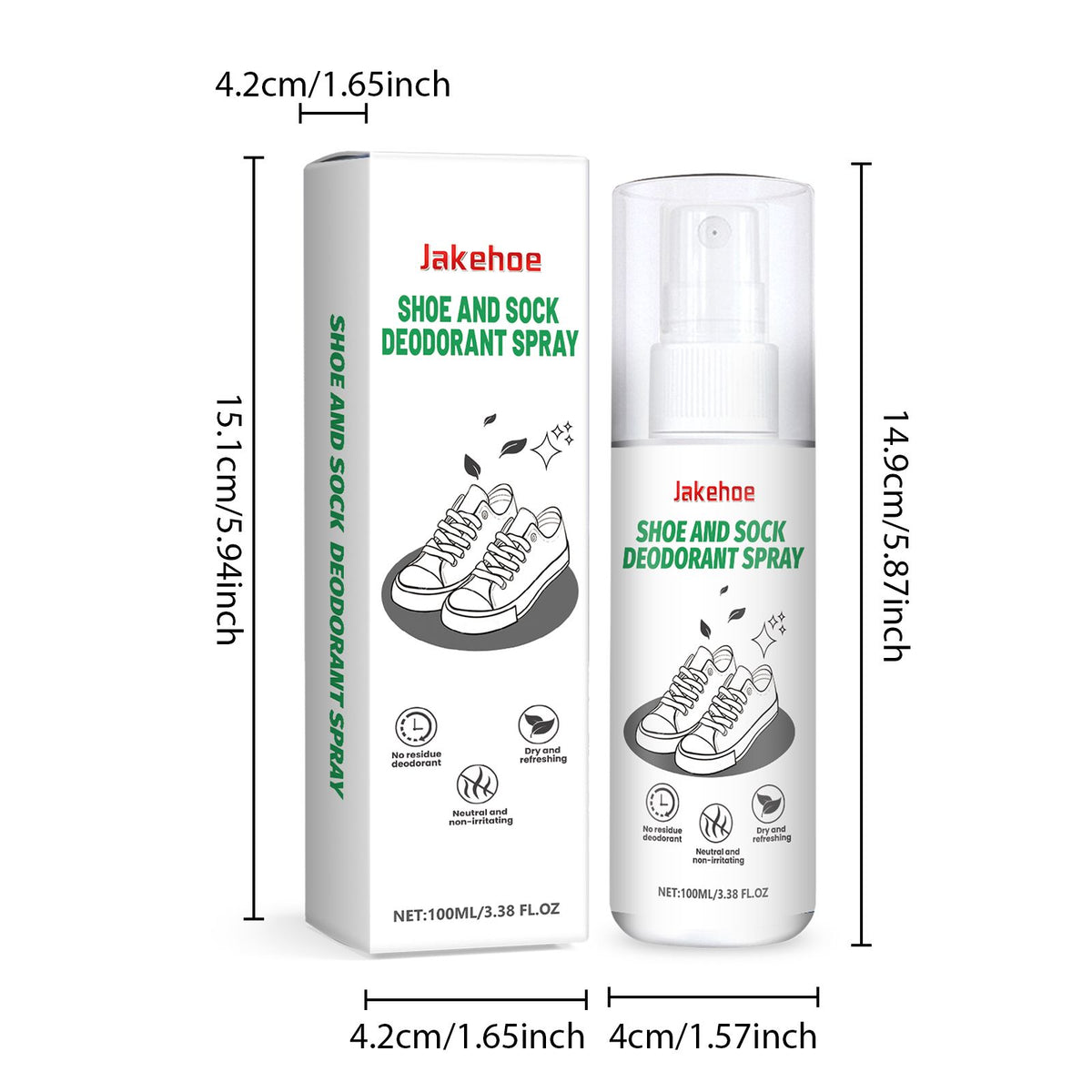 Deodorizing spray – bottle and box dimensions