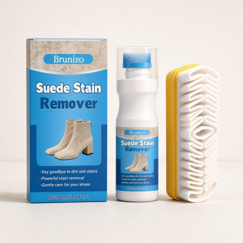 Suede & Nubuck Cleaning Kit – stain remover bottle and brush