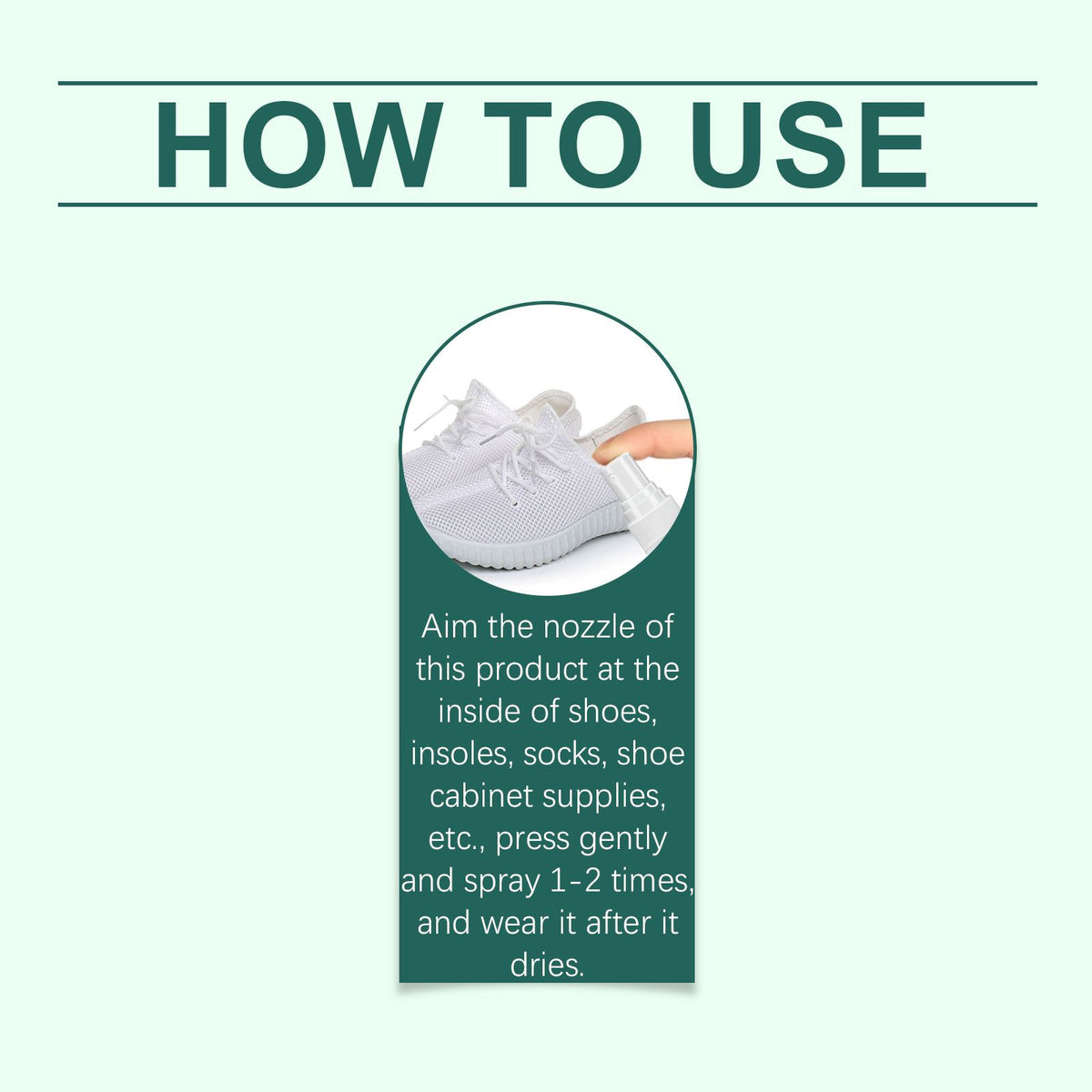 How to use the deodorizing spray in shoes and socks