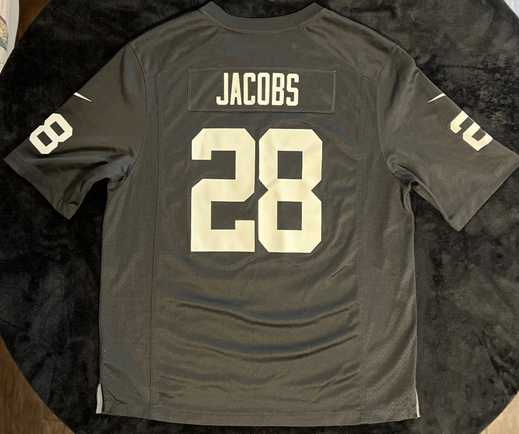 Josh Jacobs Las Vegas Raiders Black Game Jersey – Nike – Size XL