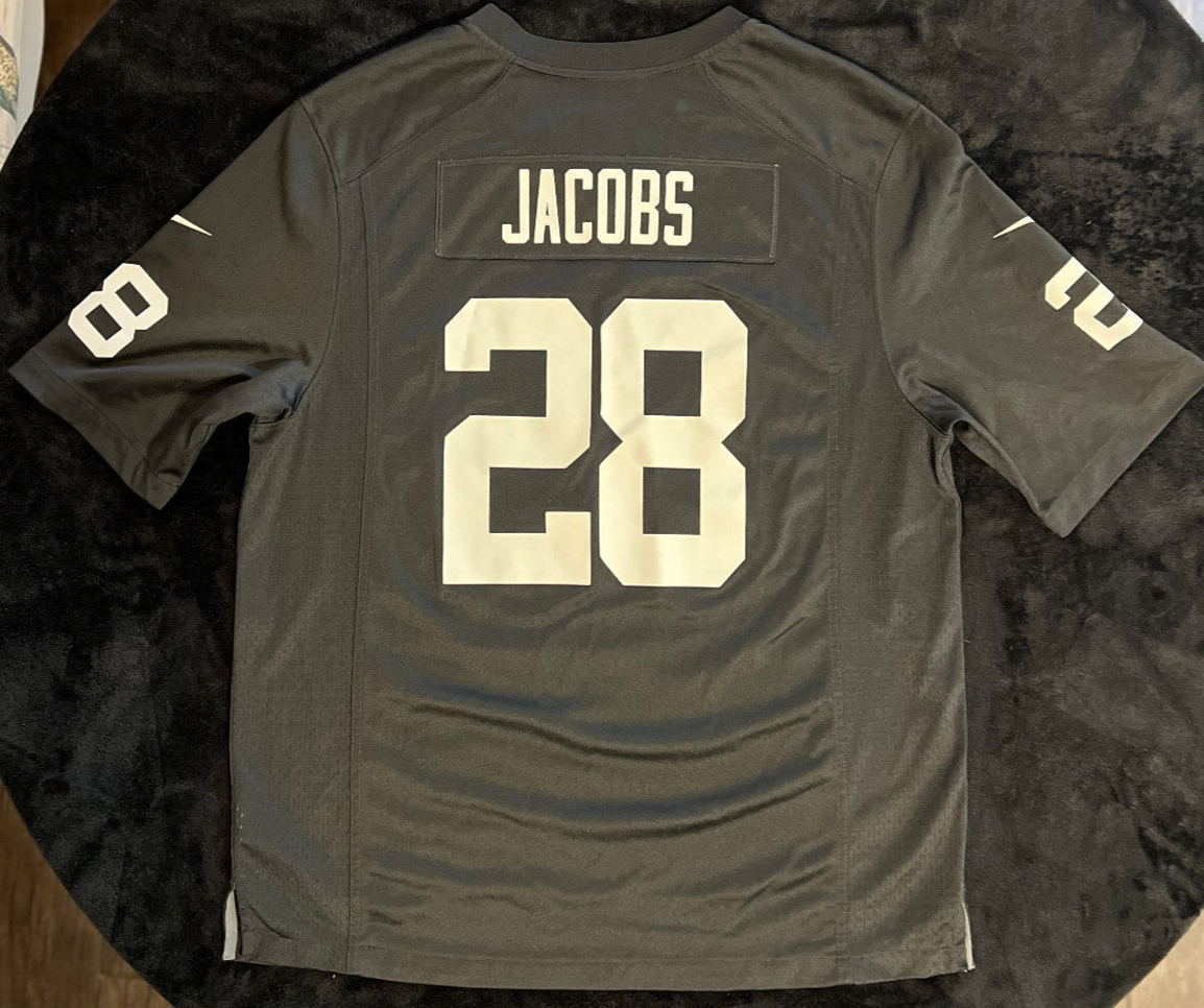 Josh Jacobs Las Vegas Raiders Black Game Jersey – Nike – Size XL