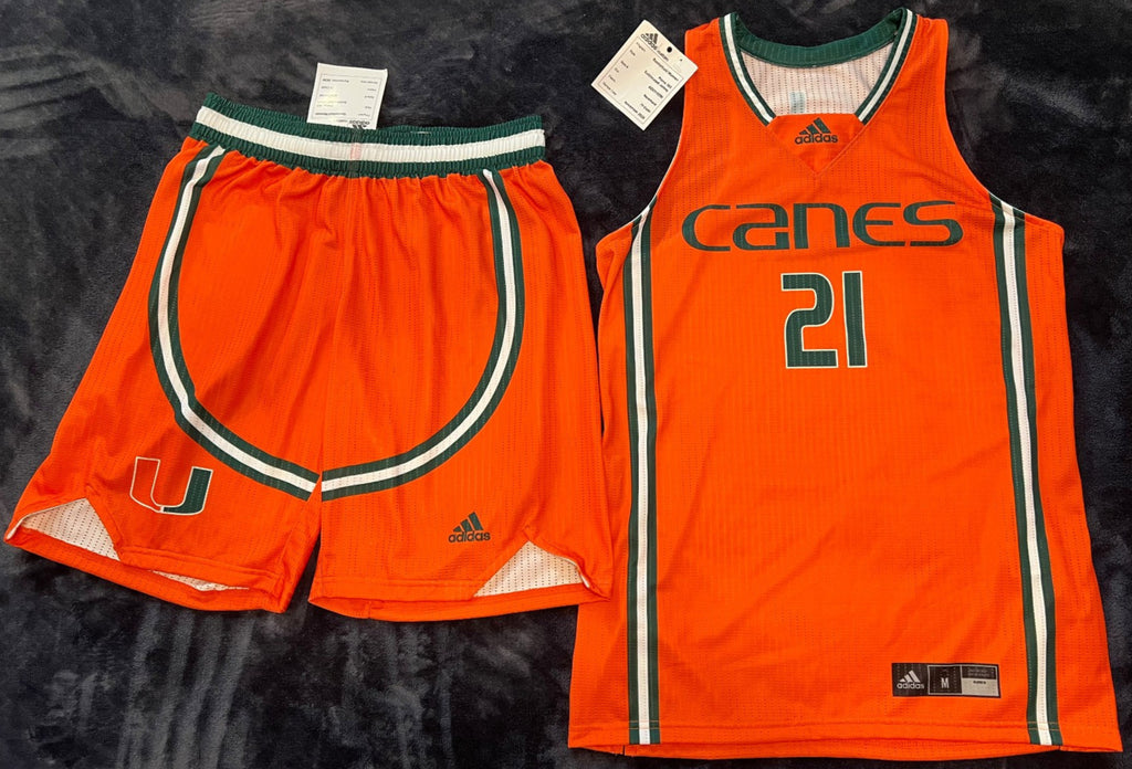 Miami Hurricanes Women's Basketball Jersey and Shorts Uniform – Adidas Prime 365 – Size M