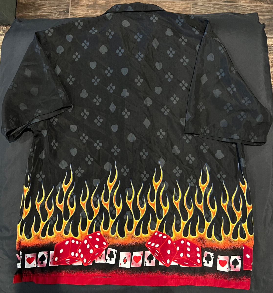 XNT Vintage Las Vegas Flames Button-Up Shirt – Black – 3XL