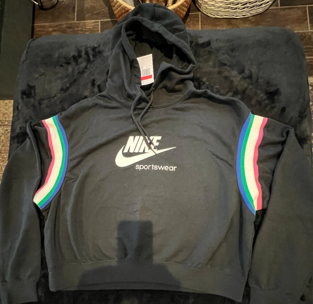 Nike Sportswear Rainbow Shoulder Hoodie – Black – Size L