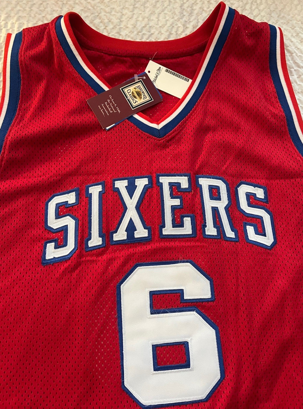 Mitchell & Ness Dr. J Philadelphia 76ers Jersey – Red – Size 56