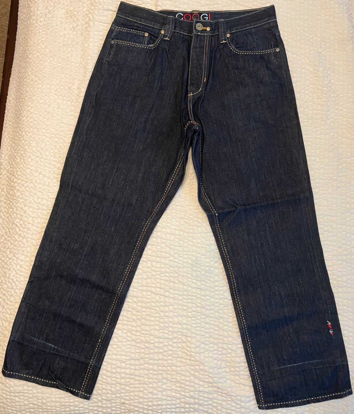 COOGI Knit Pocket Straight Leg Jeans – Dark Wash – W38 L34