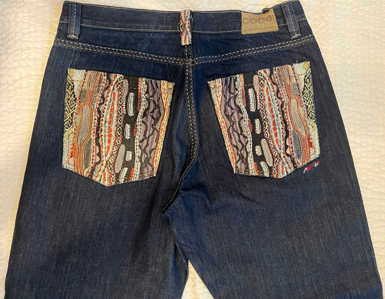 COOGI Knit Pocket Straight Leg Jeans – Dark Wash – W38 L34