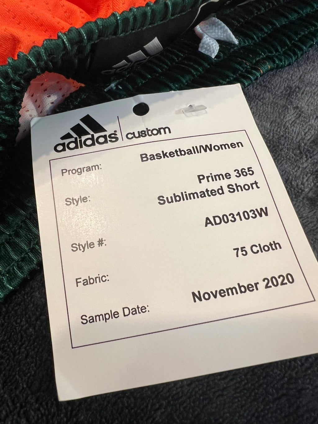 Miami Hurricanes Women's Basketball Jersey and Shorts Uniform – Adidas Prime 365 – Size M