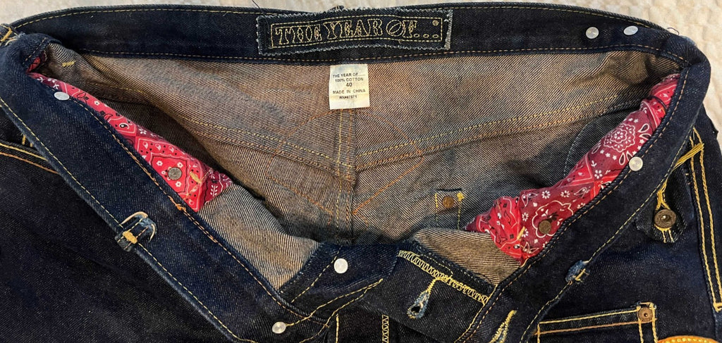 The Year Of Fan Patch Embroidered Jeans – Dark Wash – 40x32