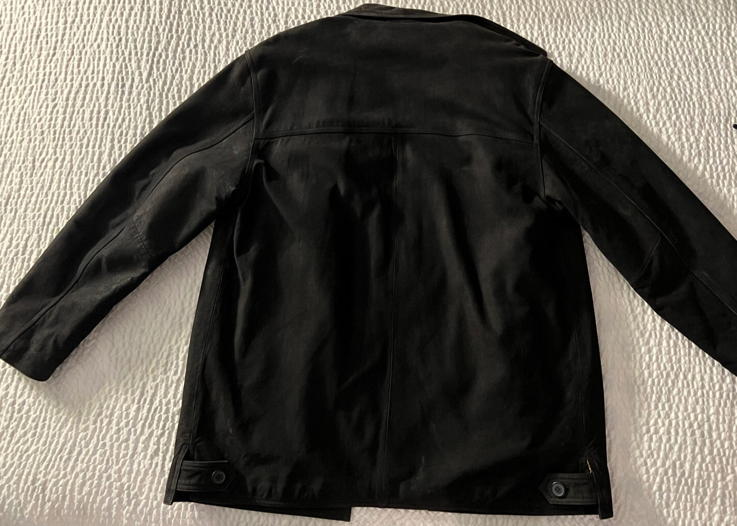 Andrew Fezza Genuine Leather Overcoat – Black – Men's Big & Tall L