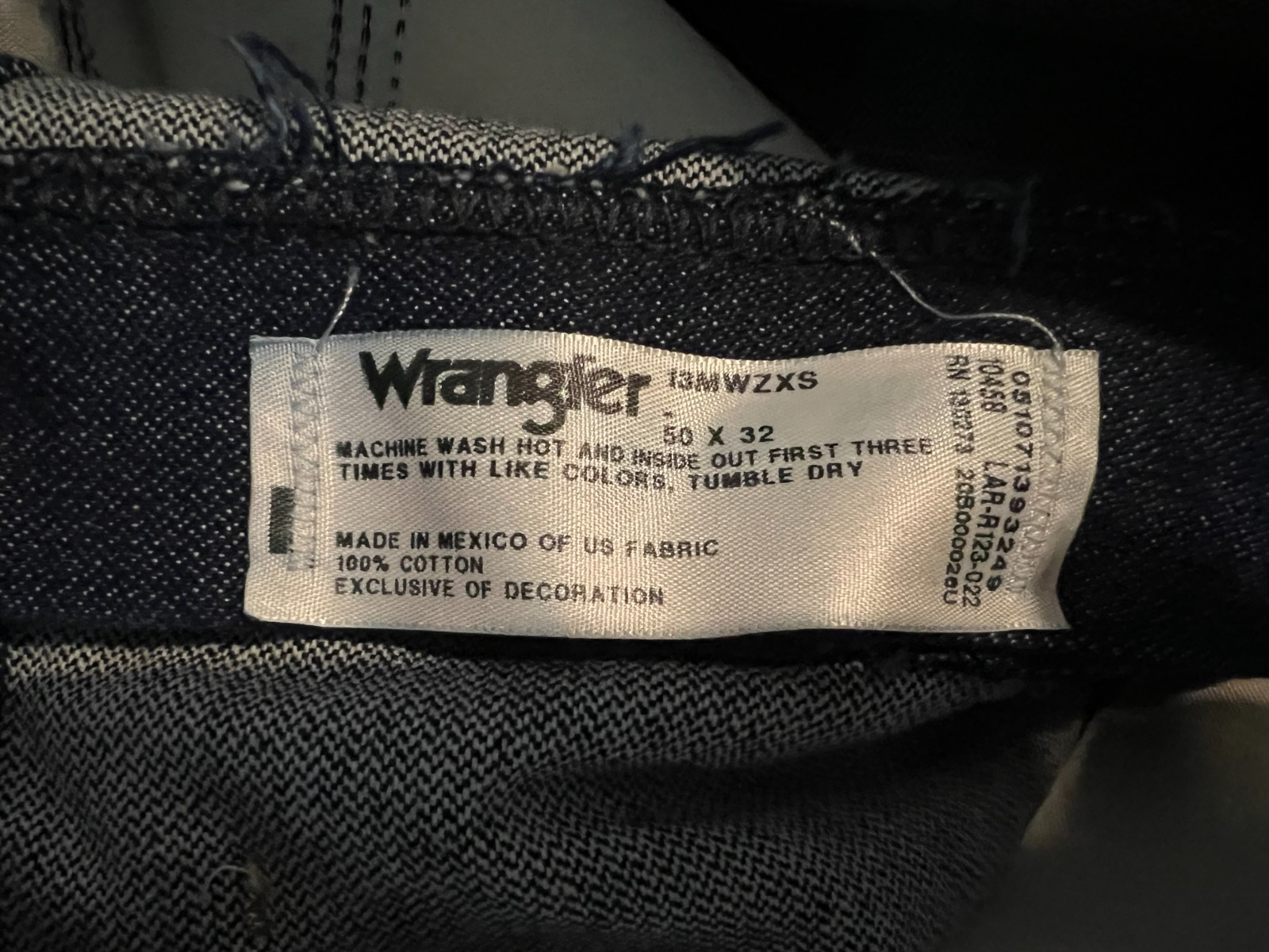 Wrangler 13MWZ Cowboy Cut Original Fit Men's Jeans 50x32 Dark Wash Rigid