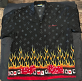 XNT Vintage Las Vegas Flames Button-Up Shirt – Black – 3XL