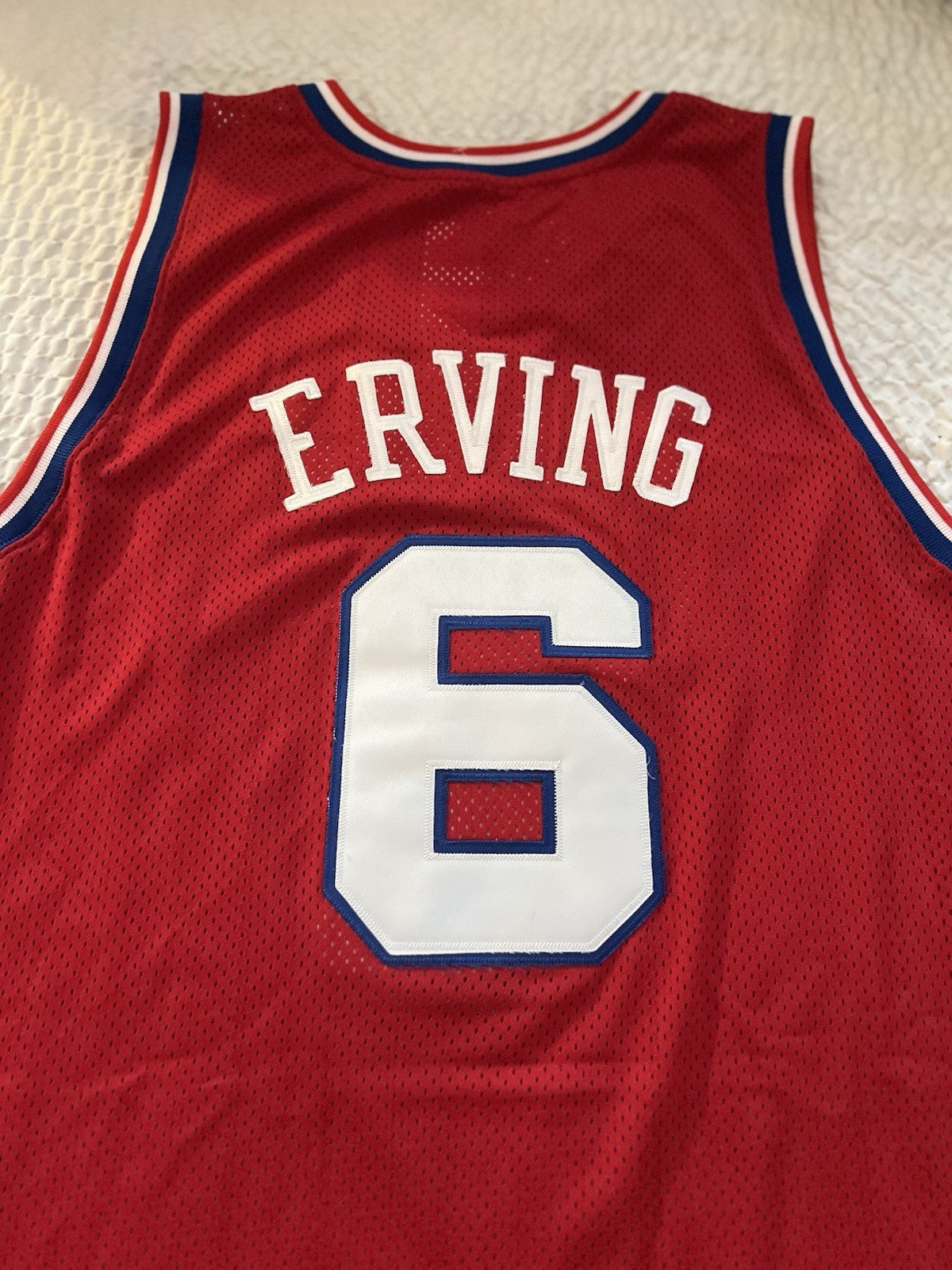 Mitchell & Ness Dr. J Philadelphia 76ers Jersey – Red – Size 56