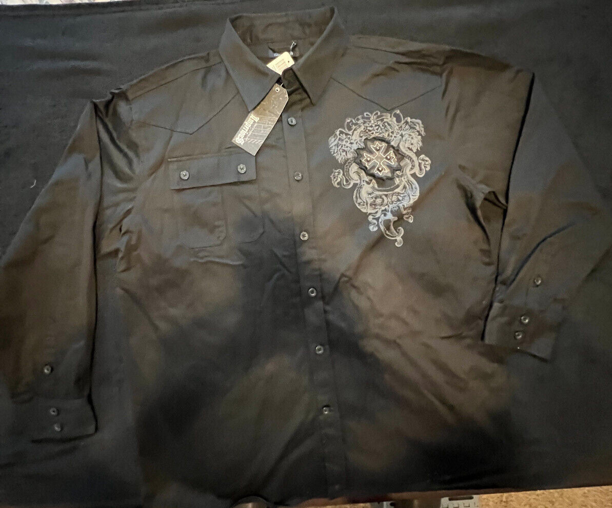 Imperious Perception Embroidered Shirt Front & Back Design Men's XXXL