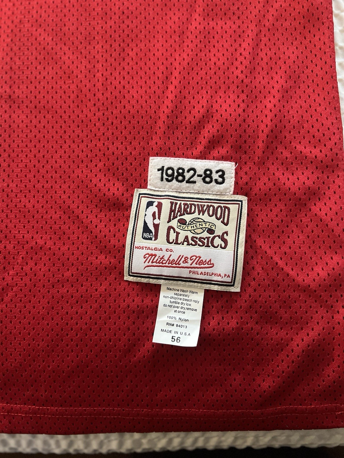Mitchell & Ness Dr. J Philadelphia 76ers Jersey – Red – Size 56