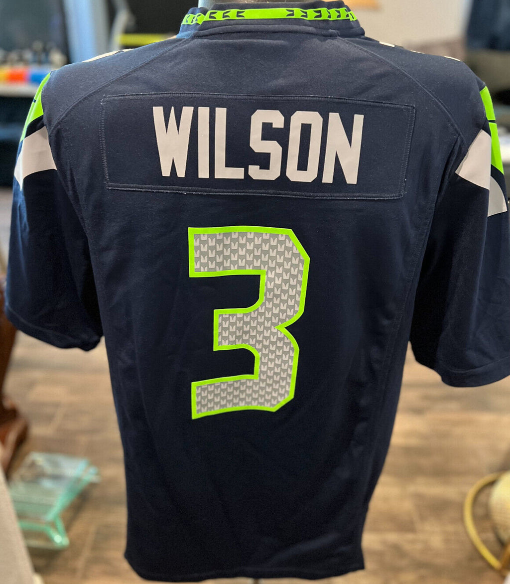 Russell Wilson #3 Seattle Seahawks Home Game Jersey – Nike – Size L