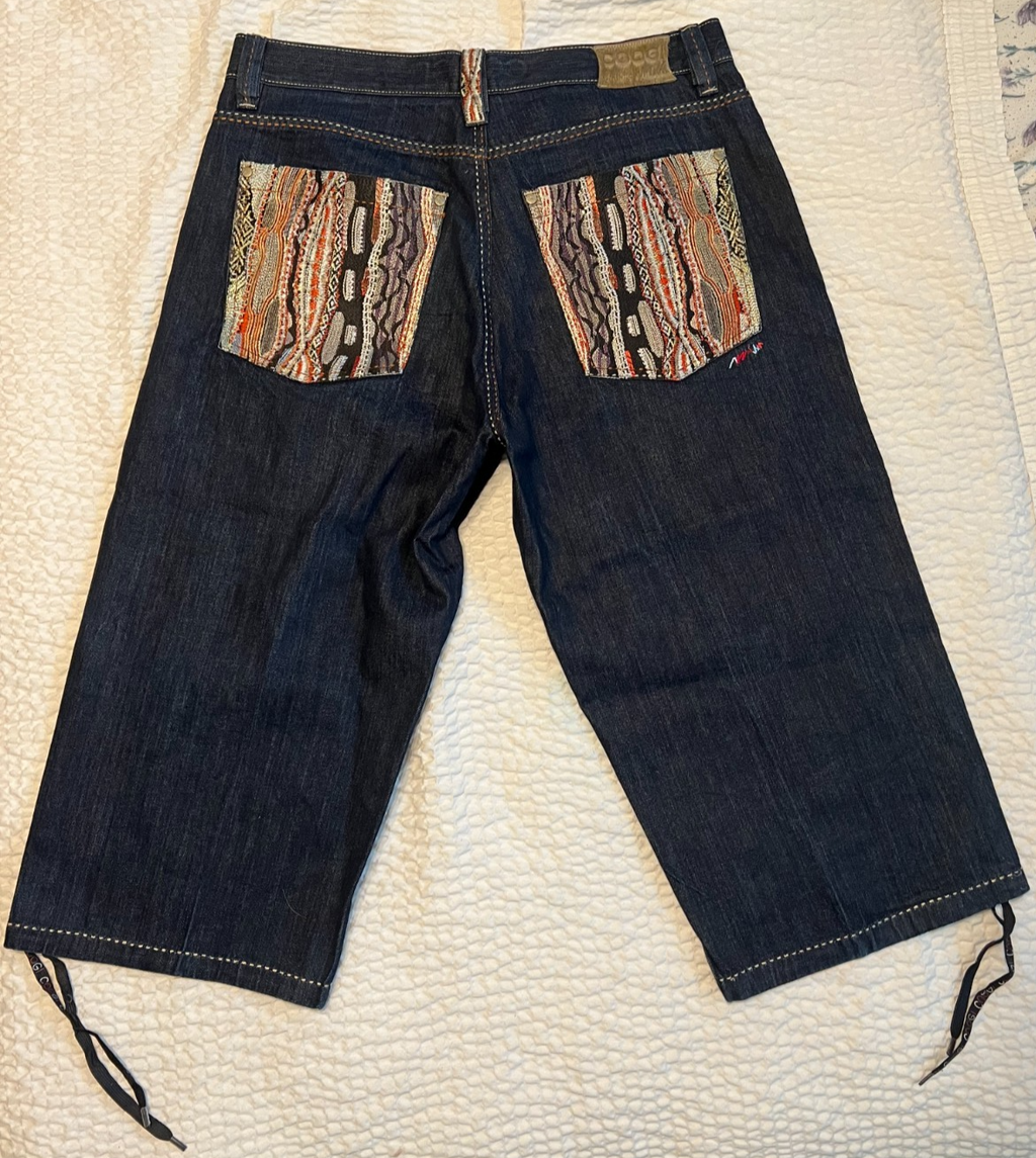 COOGI Embroidered Pocket Baggy Jeans – Dark Wash – W38
