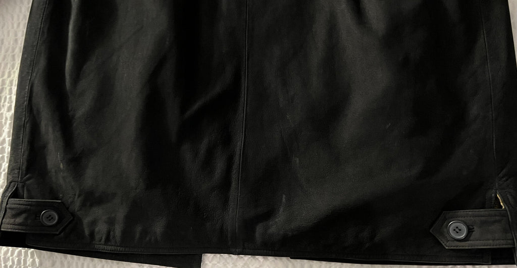Andrew Fezza Genuine Leather Overcoat – Black – Men's Big & Tall L