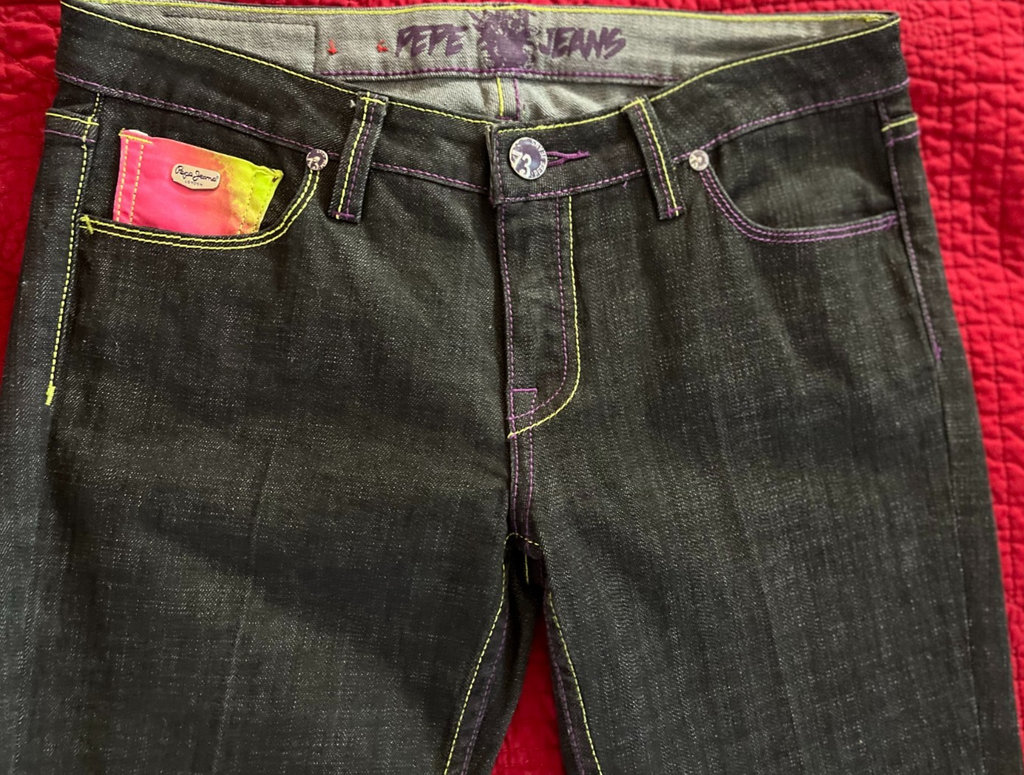 Pepe Jeans London 73 Men's Y2K Embroidered Pocket Jeans 30x30 Dark Wash