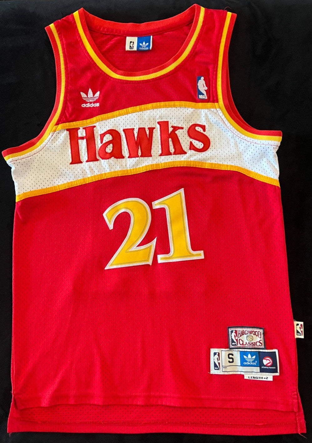 Dominique Wilkins #21 Atlanta Hawks Hardwood Classics Jersey – Adidas – Size S