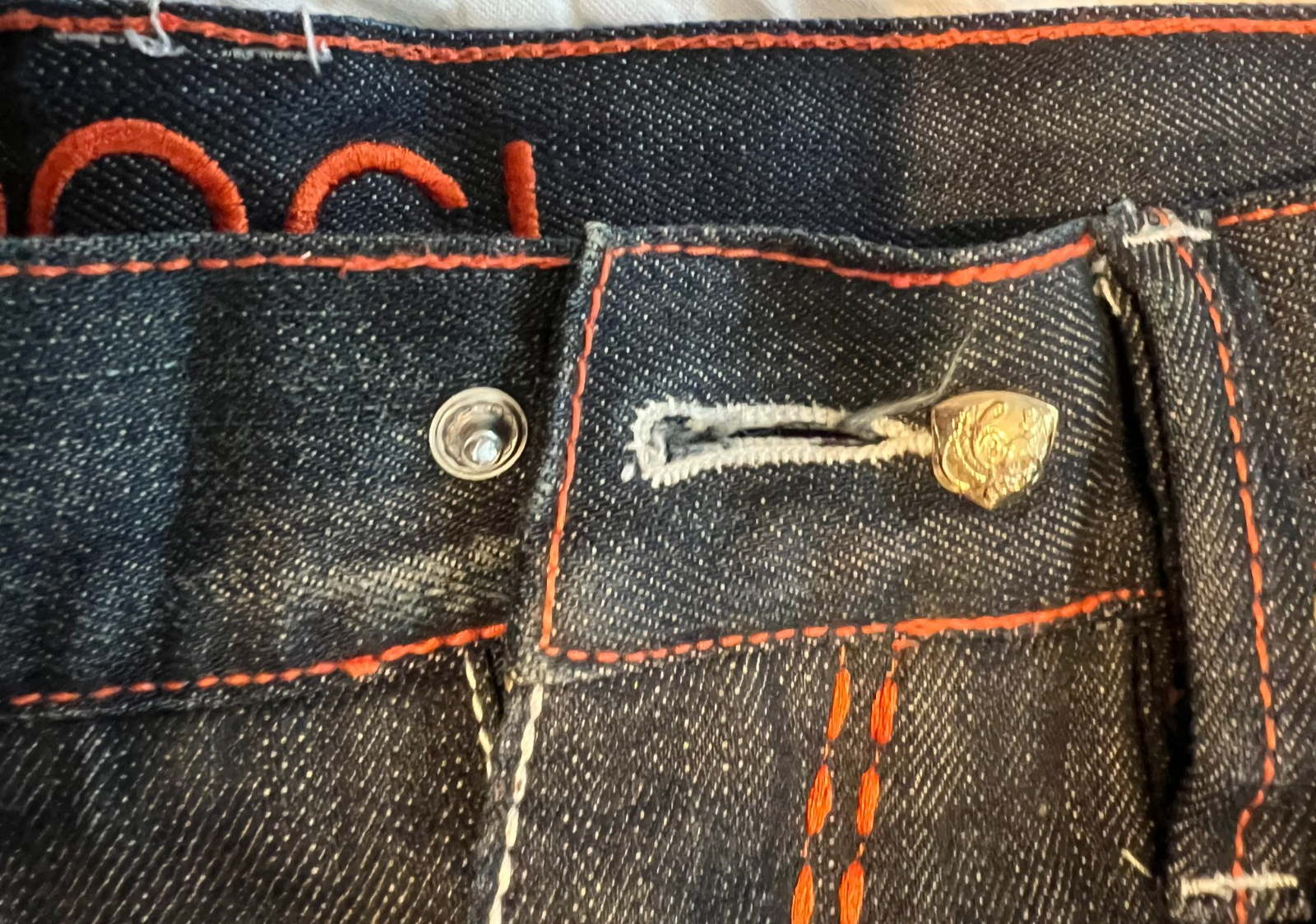 COOGI Men's Jeans W38 L34 Dark Wash Embroidered Pocket Baggy Y2K