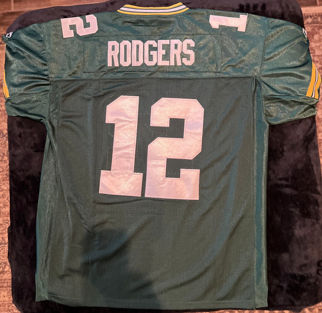 Aaron Rodgers #12 Green Bay Packers Sewn On Field Jersey – Reebok – Size 54