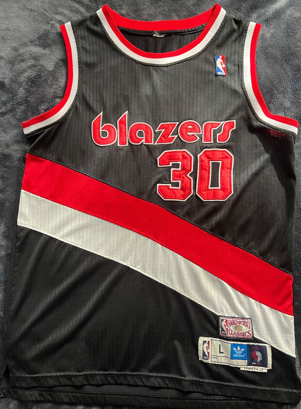 Terry Porter #30 Portland Trail Blazers Hardwood Classics Jersey – Adidas – Size L