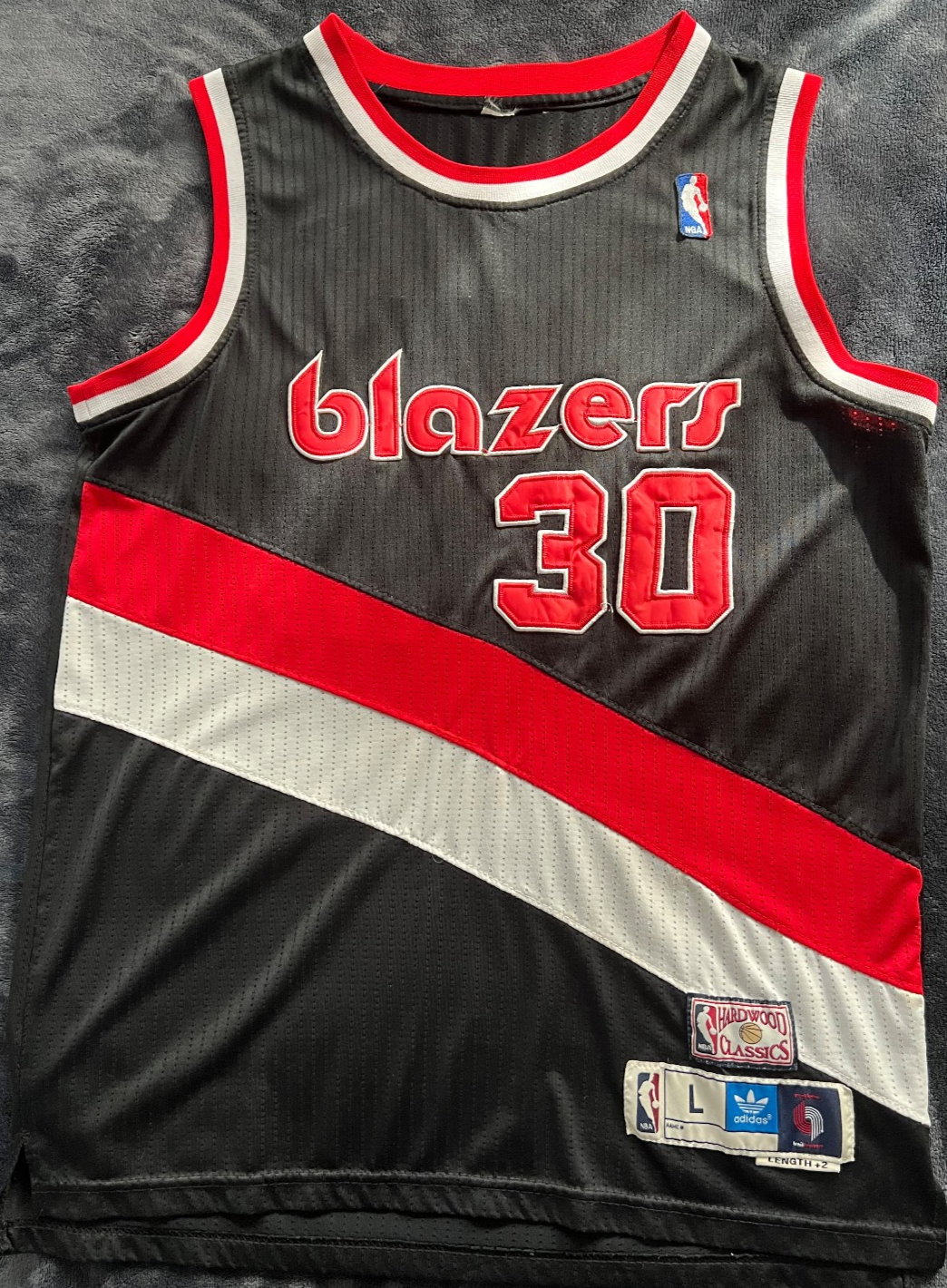 Terry Porter #30 Portland Trail Blazers Hardwood Classics Jersey – Adidas – Size L