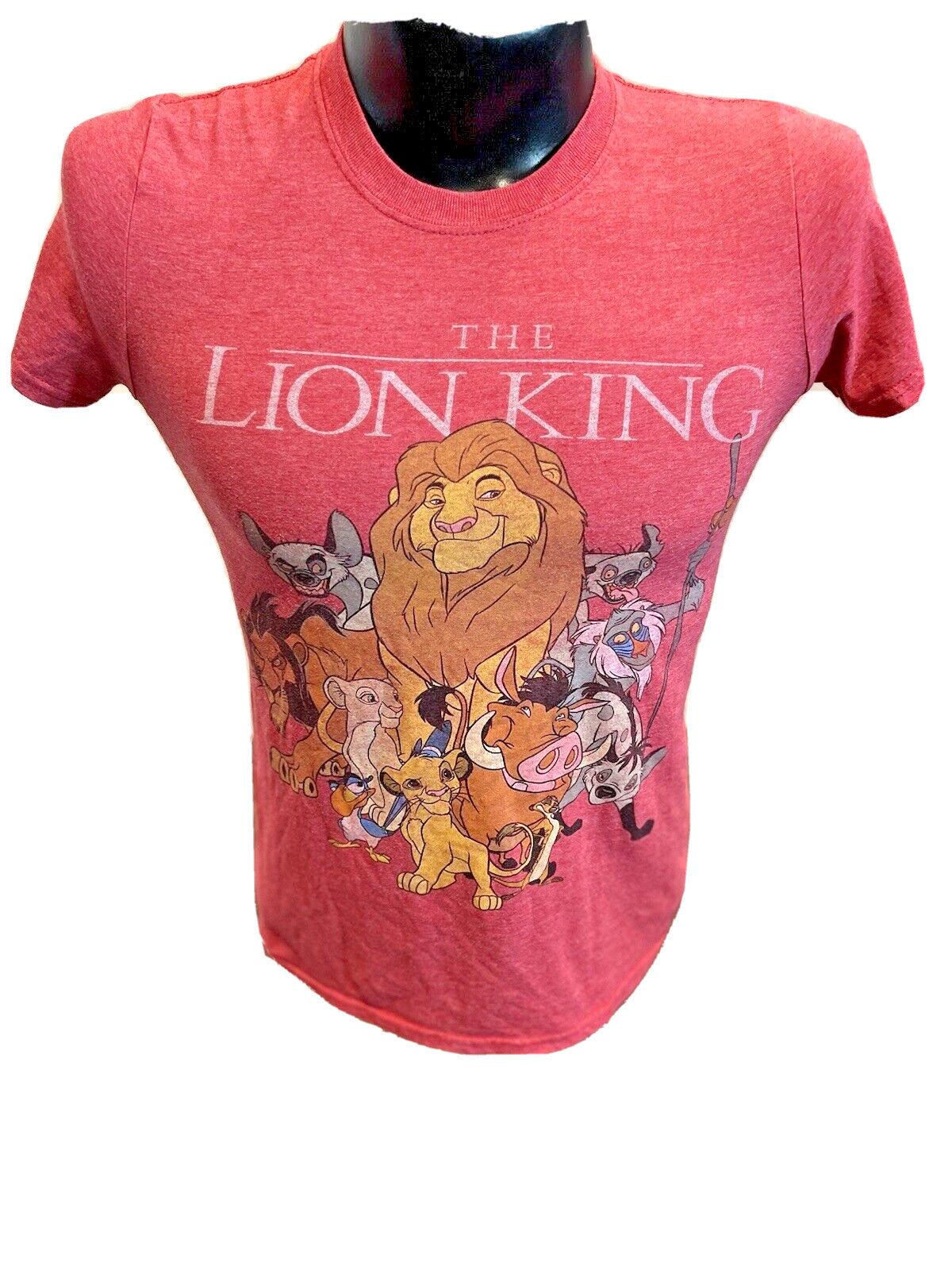 Disney Lion King Group Shot Red Graphic T-Shirt Size S