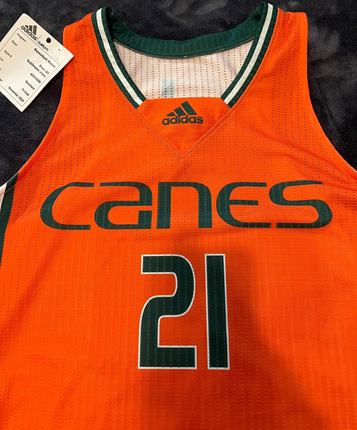 Miami Hurricanes Women's Basketball Jersey and Shorts Uniform – Adidas Prime 365 – Size M