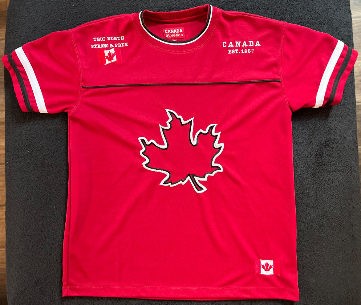 Canada Athletics Hockey Jersey Maple Leaf Patch – Red – Size S