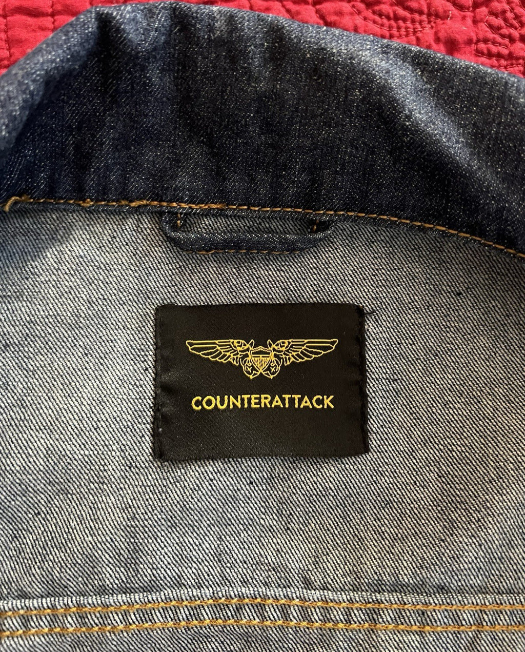 Counterattack Denim Jacket & Jeans Set – Distressed Blue – XL / W38 L34