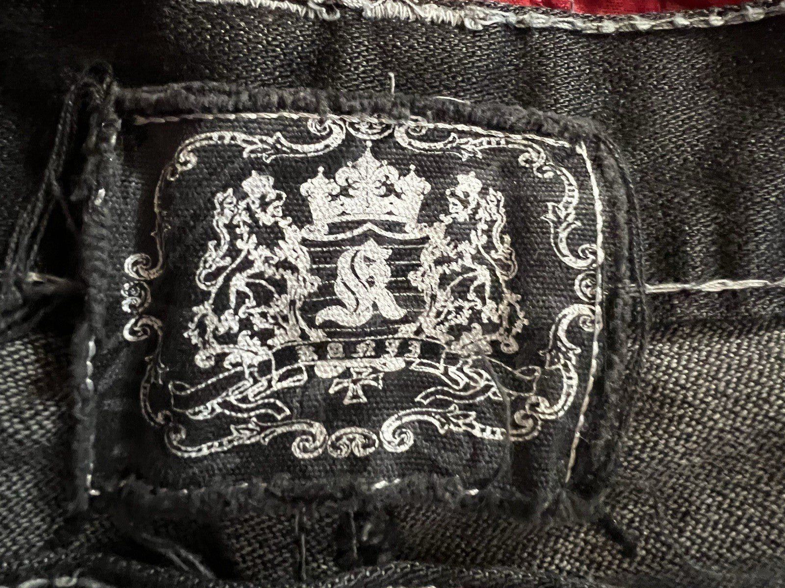 SMET by Christian Audigier Embroidered Jeans – Black Denim – 42x34