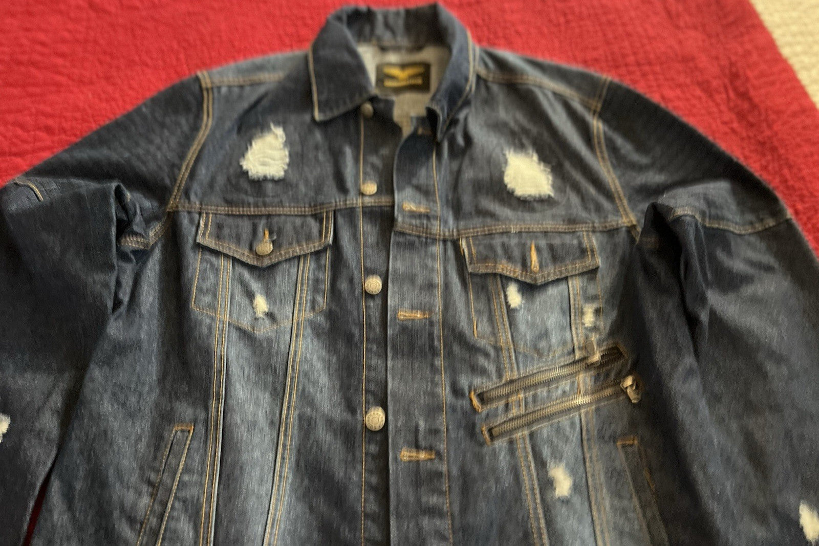 Counterattack Denim Jacket & Jeans Set – Distressed Blue – XL / W38 L34