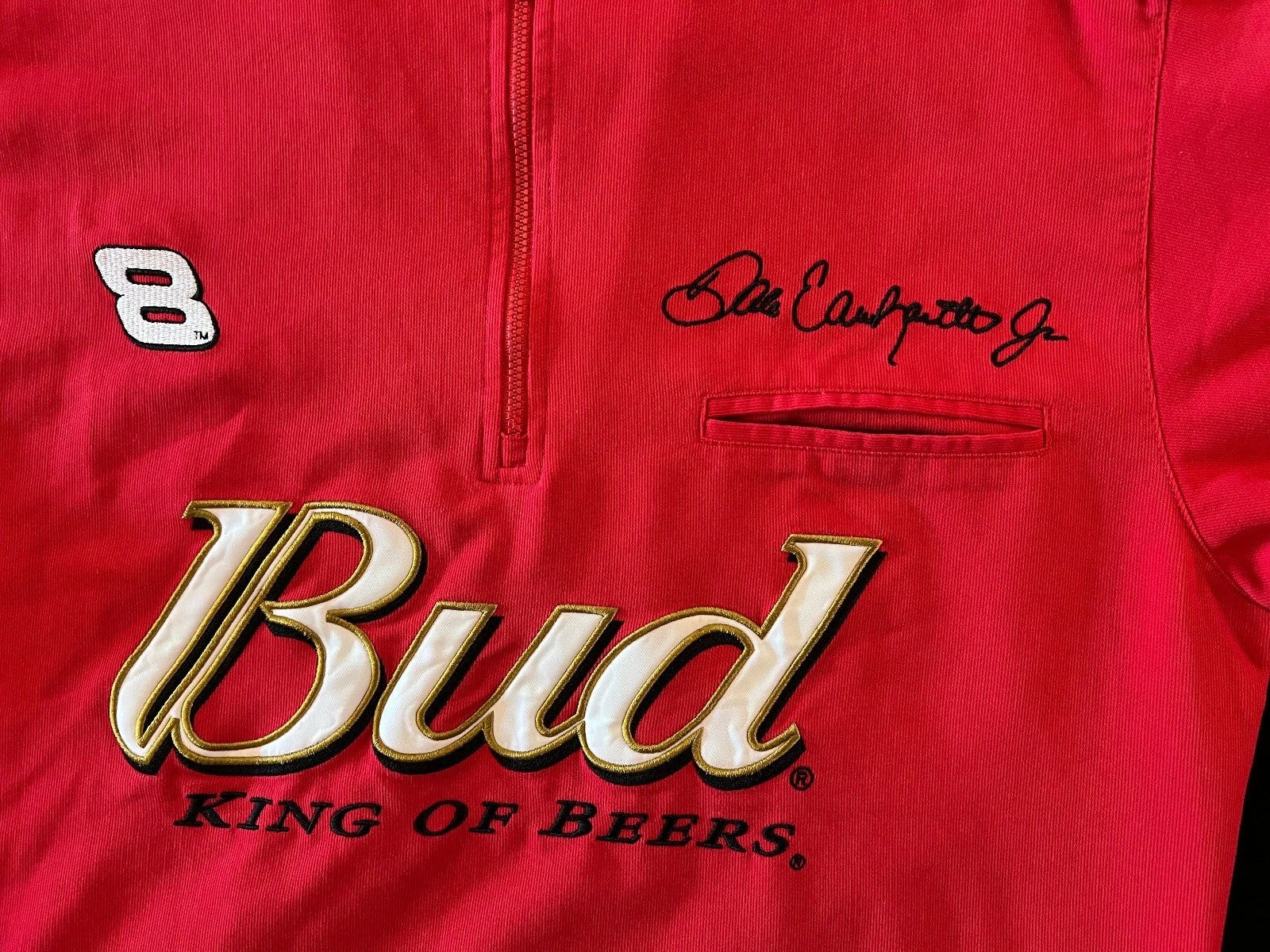 Chase Authentics NASCAR Budweiser Dale Earnhardt Jr Drivers Shirt – Red – Size M