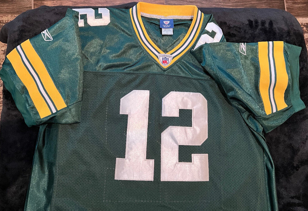 Aaron Rodgers #12 Green Bay Packers Sewn On Field Jersey – Reebok – Size 54