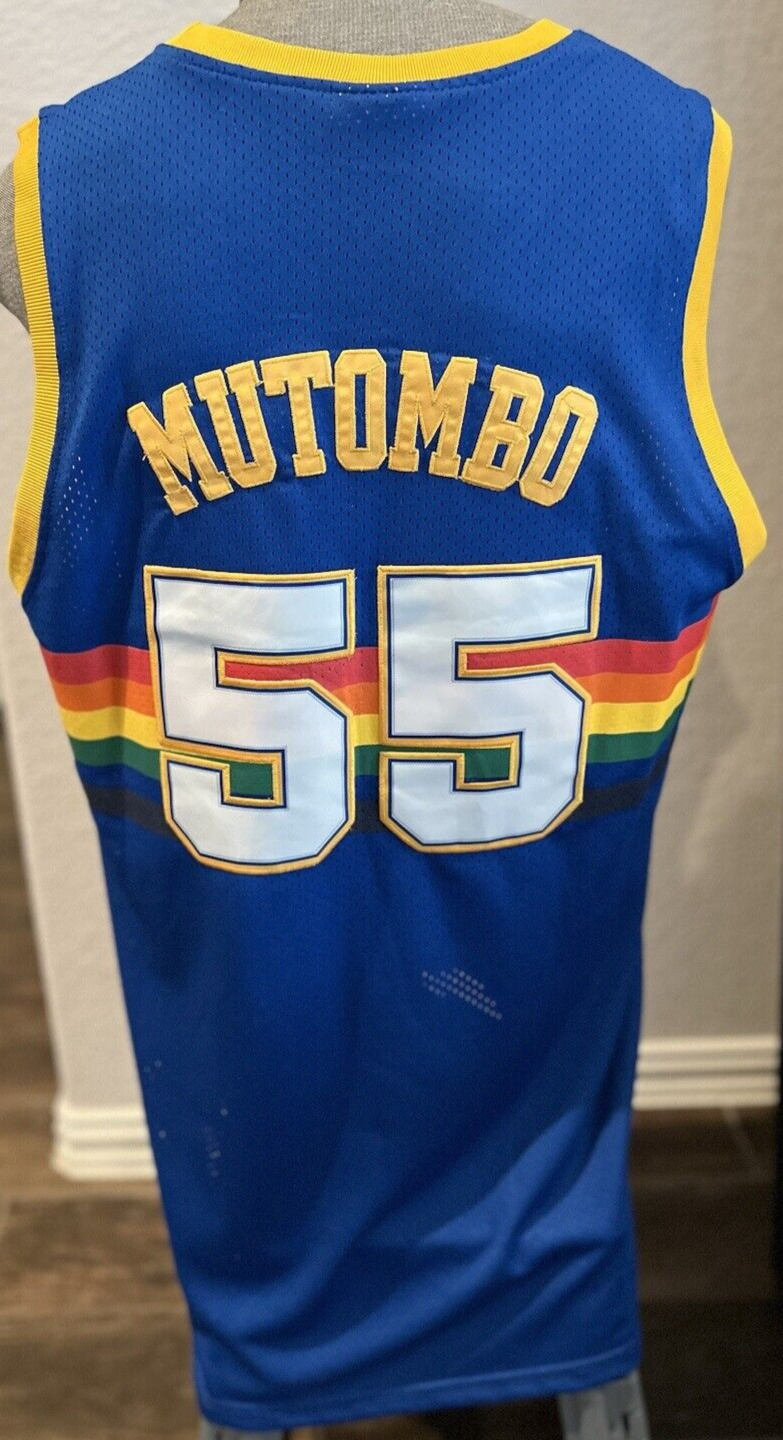 Dikembe Mutombo #55 Denver Nuggets Sewn Jersey – Adidas – Size XXL +2