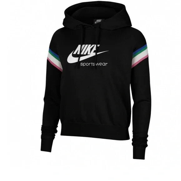 Nike Sportswear Rainbow Shoulder Hoodie – Black – Size L