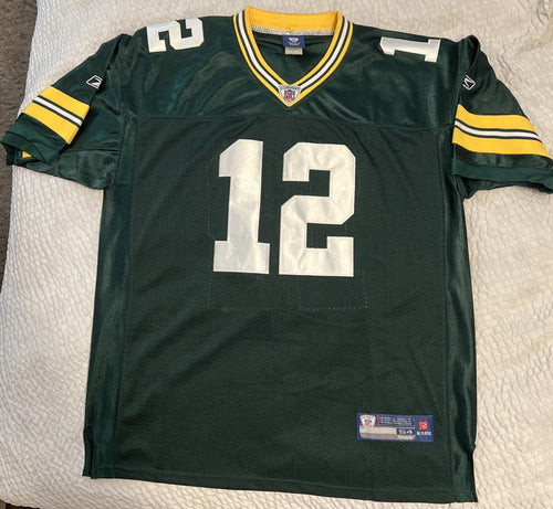Aaron Rodgers #12 Green Bay Packers Sewn On Field Jersey – Reebok – Size 54