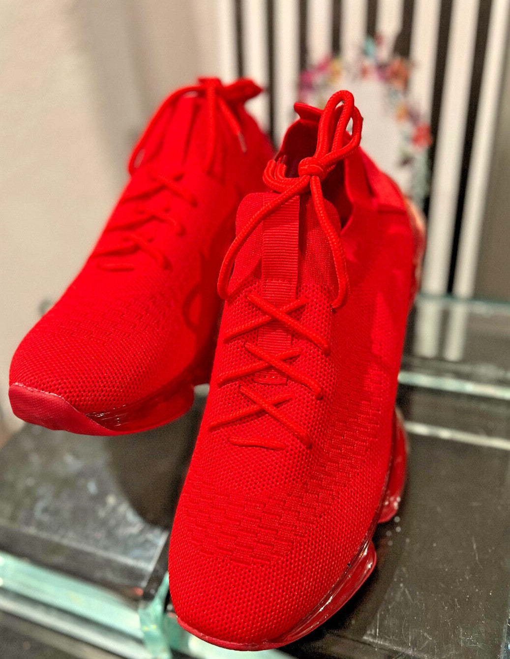 La Sheelah Anna Red Flow 19 Mesh Sneakers – Women's
